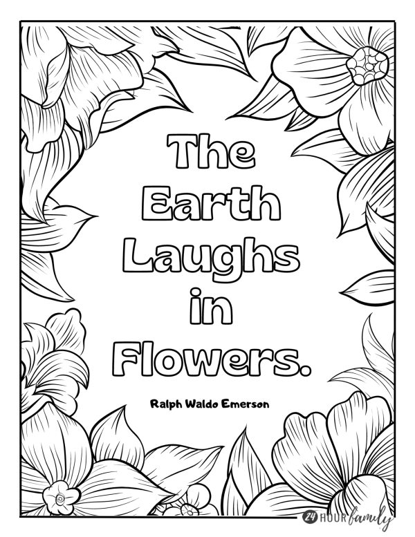 cozy spring vibes coloring page