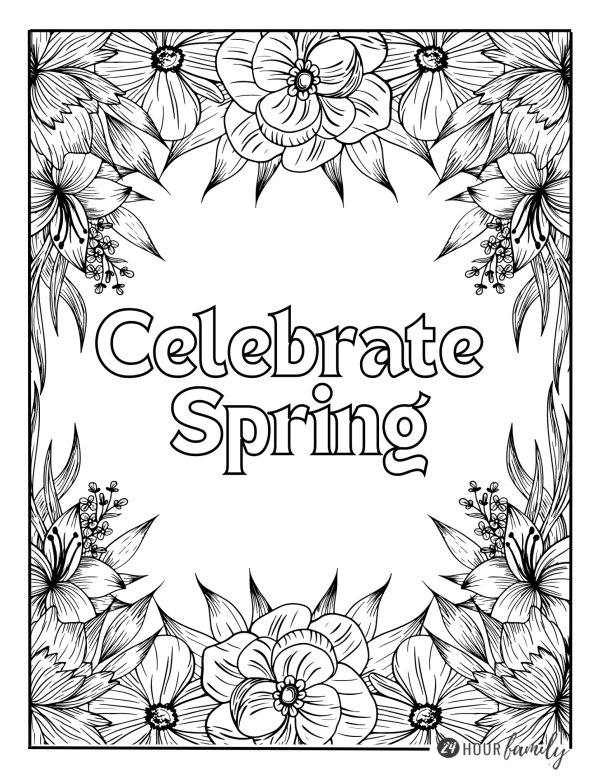 celebrate spring coloring page