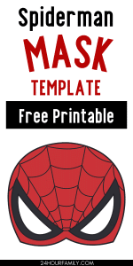 Spiderman Mask Template (Free Printable) - 24hourfamily.com