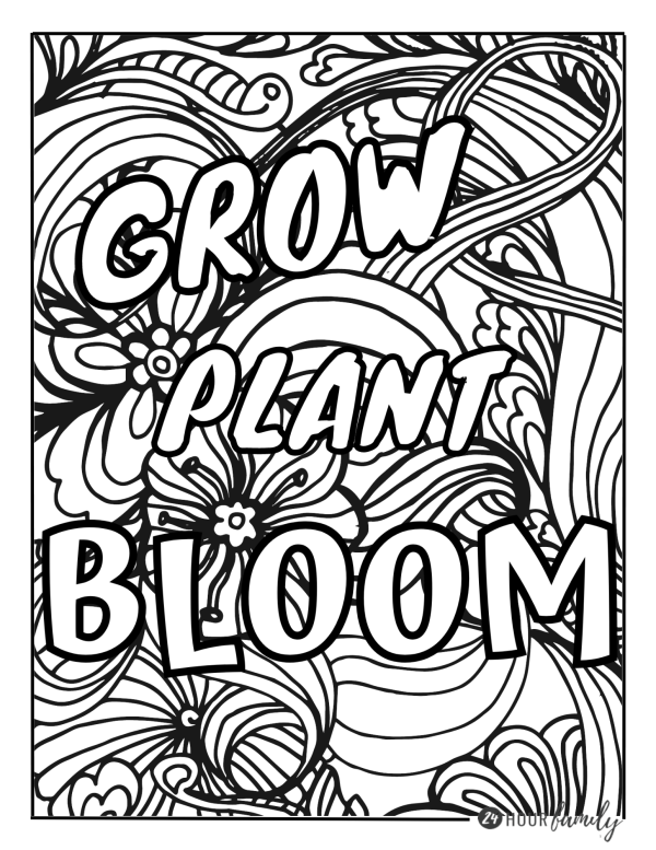 grow plant bloom coloring pages