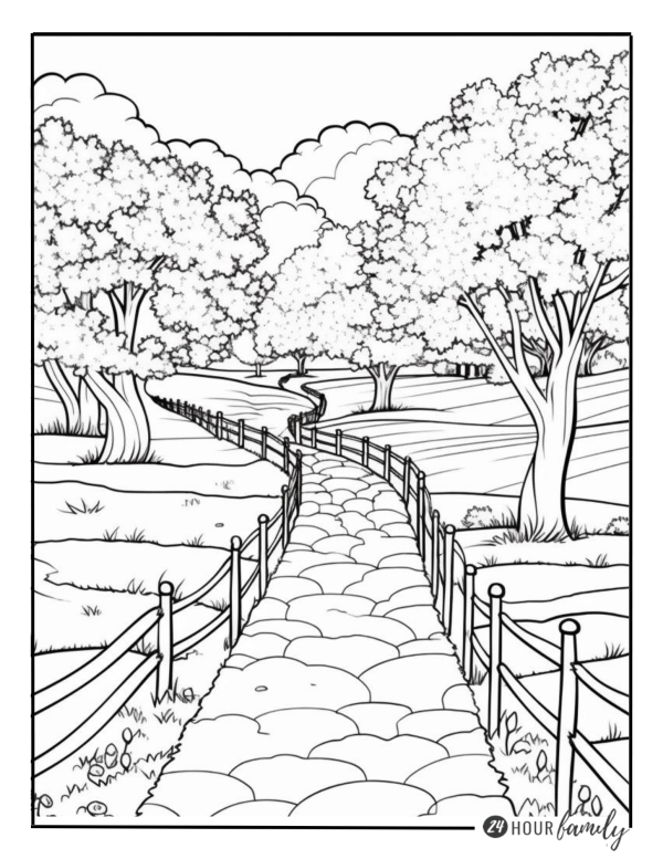 garden path coloring pages