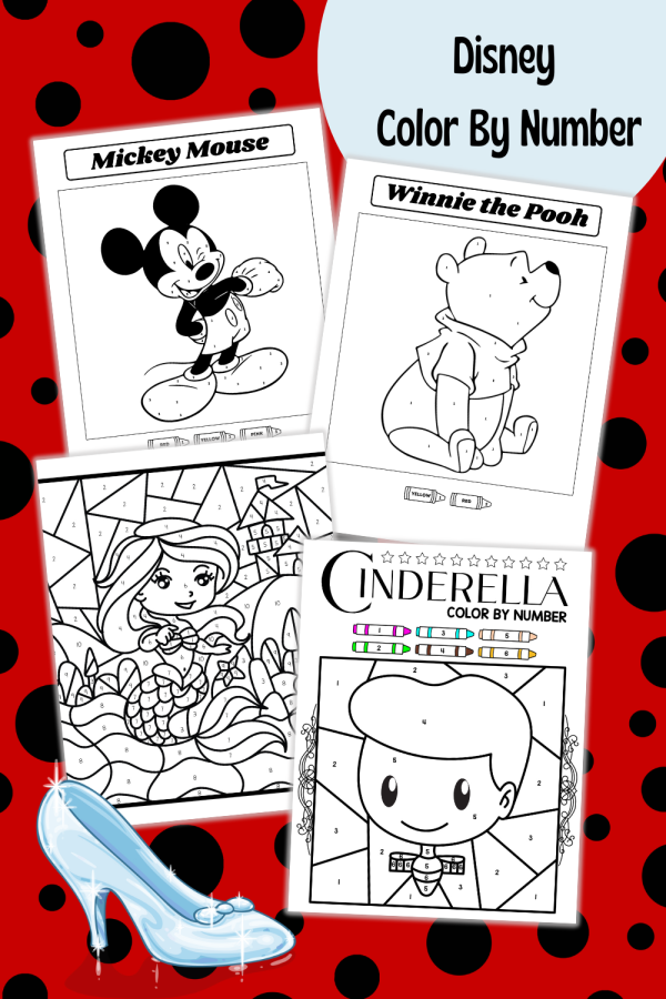 Winnie the Pooh color by number coloring pages Mickey Mouse color by number