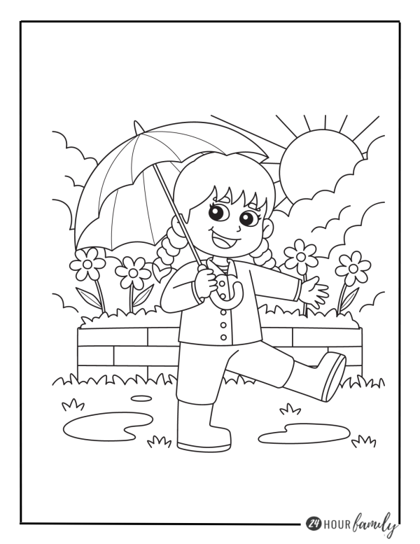singing in the rain coloring pages