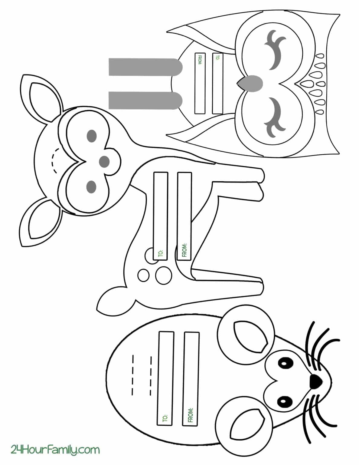Printable Candy Cane Holder and Gift Tags - 24hourfamily.com