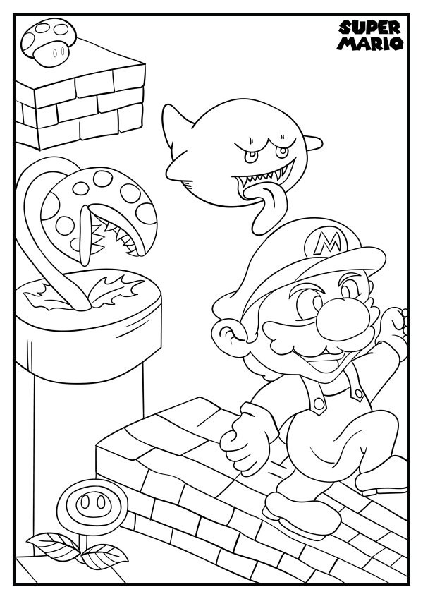 free printable mario brothers coloring pages for kids