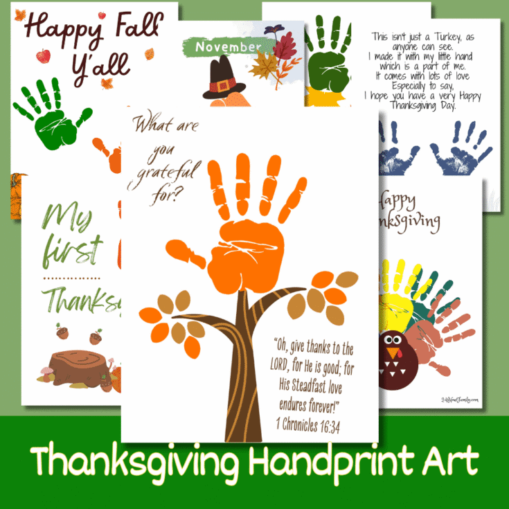 Thanksgiving handprint art for preschool kindergarten first handprint art