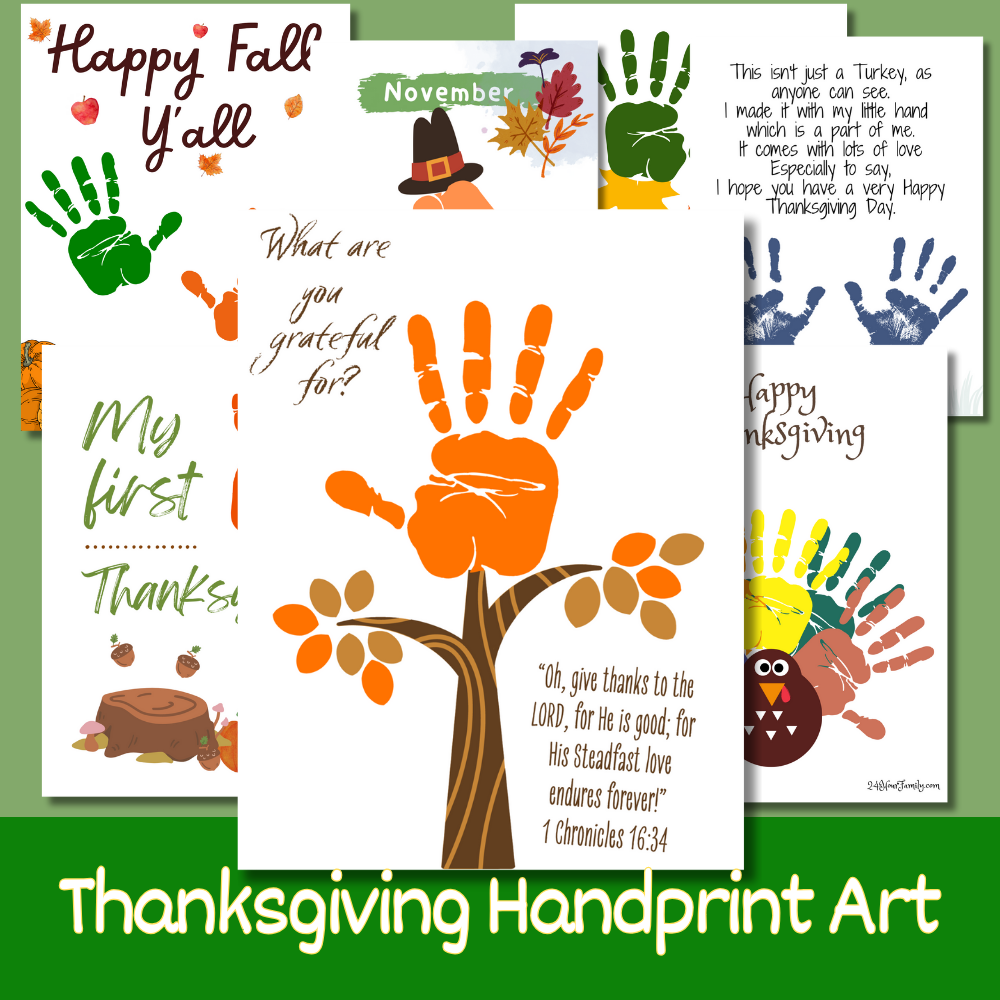 8 Thanksgiving Handprint Poem Printable Templates