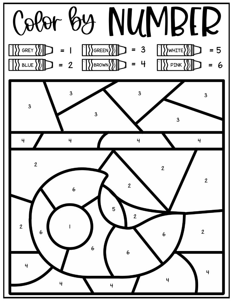 Letter T Color by Number Coloring Pages (Free to Print)
