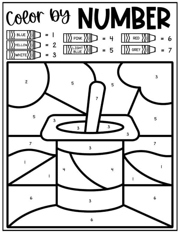 yogurt from Letter Y Color By Number interactive and fun way of coloring activity for children