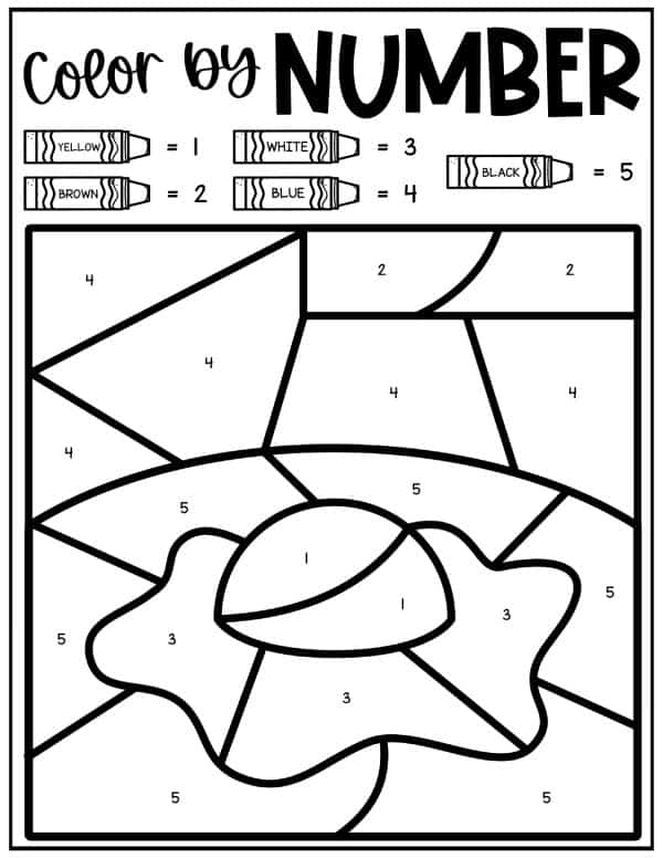yolk from Letter Y Color By Number interactive and fun way of coloring activity for children