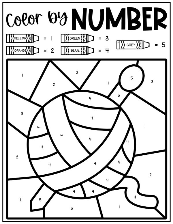 yarn from Letter Y Color By Number interactive and fun way of coloring activity for children