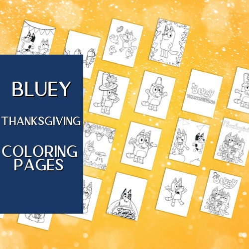 bluey thanksgiving coloring pages