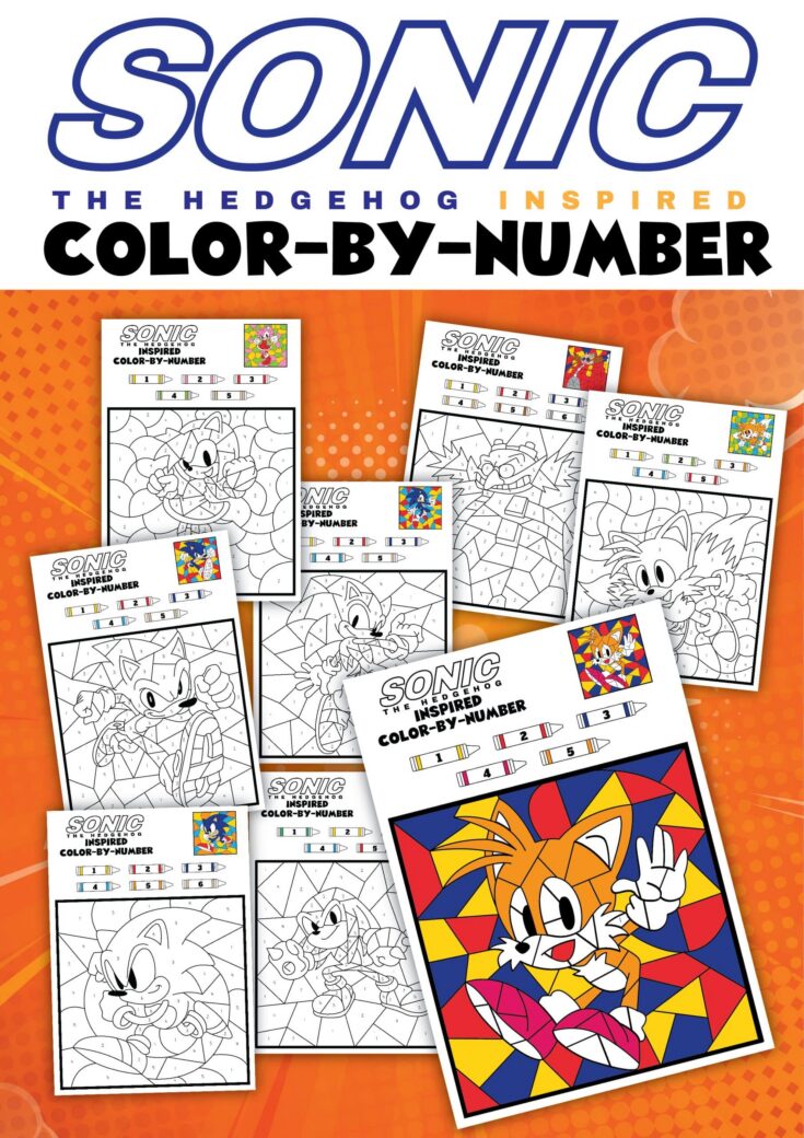 sonic the hedgehog color by number