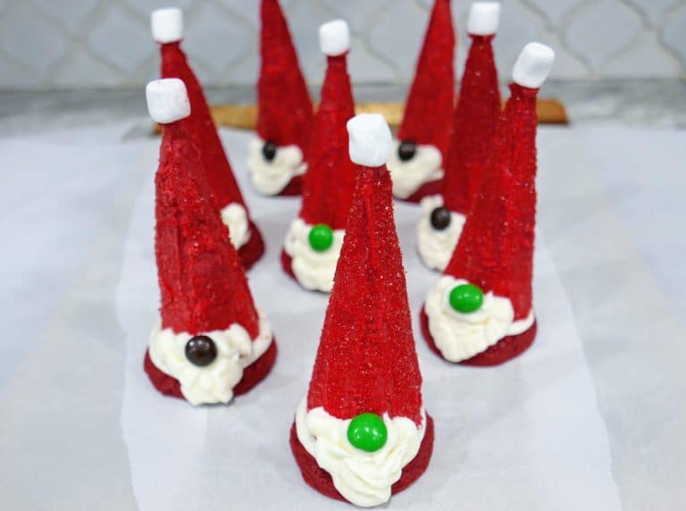 santa hat cookies cake mix cookies gnome hat cookies gnome cookies