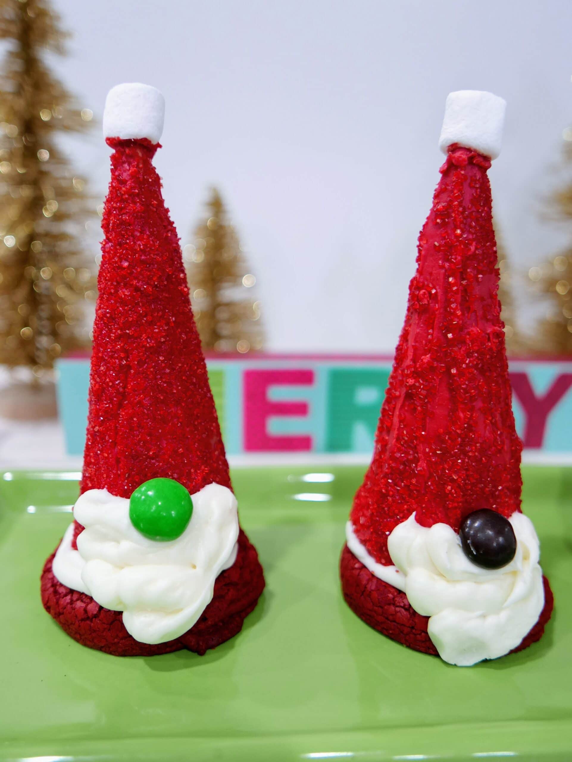 gnome cookies made from a cake mix