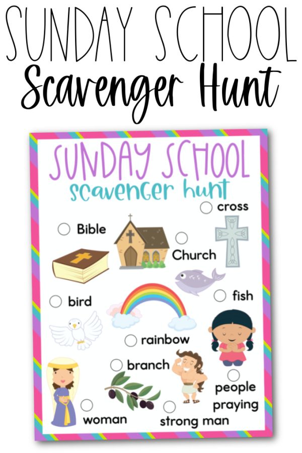 Sunday school scavenger hunt printable