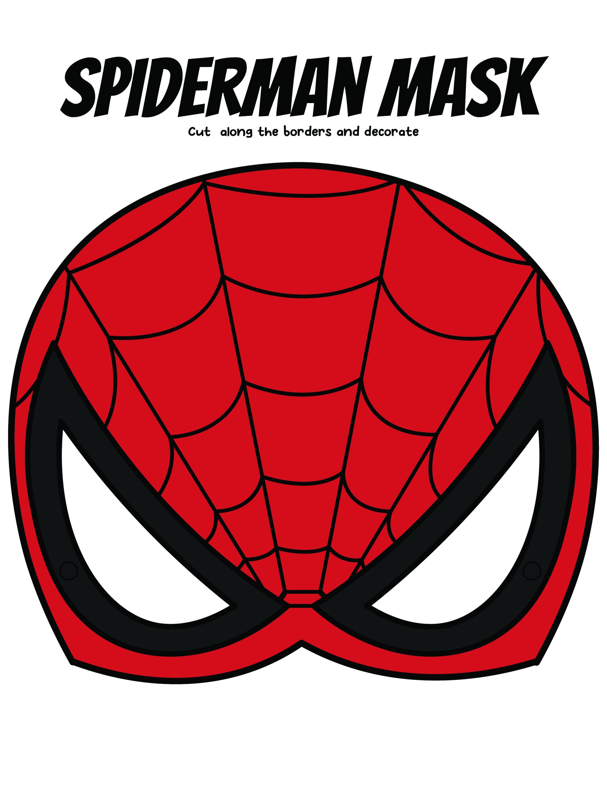 Spiderman Mask Template (Free Printable)