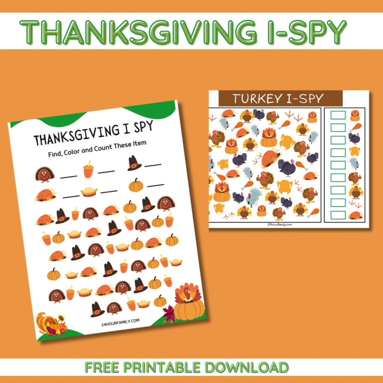 Thanksgiving I-spy free printable