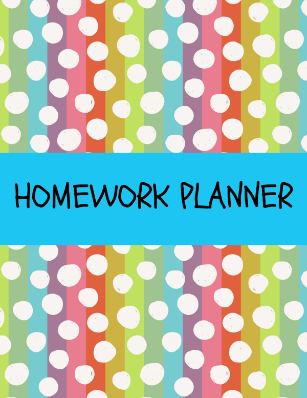 homework planner printable perfectg for elementary school middle school high school
