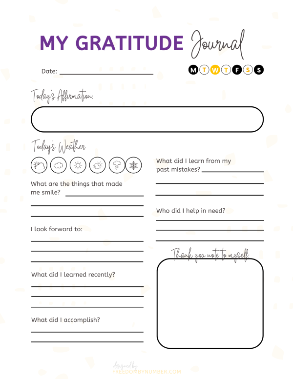 my gratitude journal printable free pdf download template