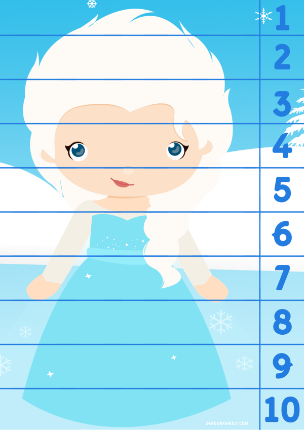 Elisa frozen themed math tracing numbers worksheet