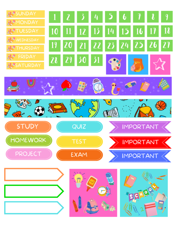 free printable planner stickers for planner printables