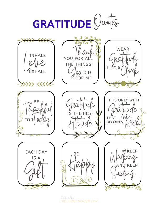 Gratitude quotes printable