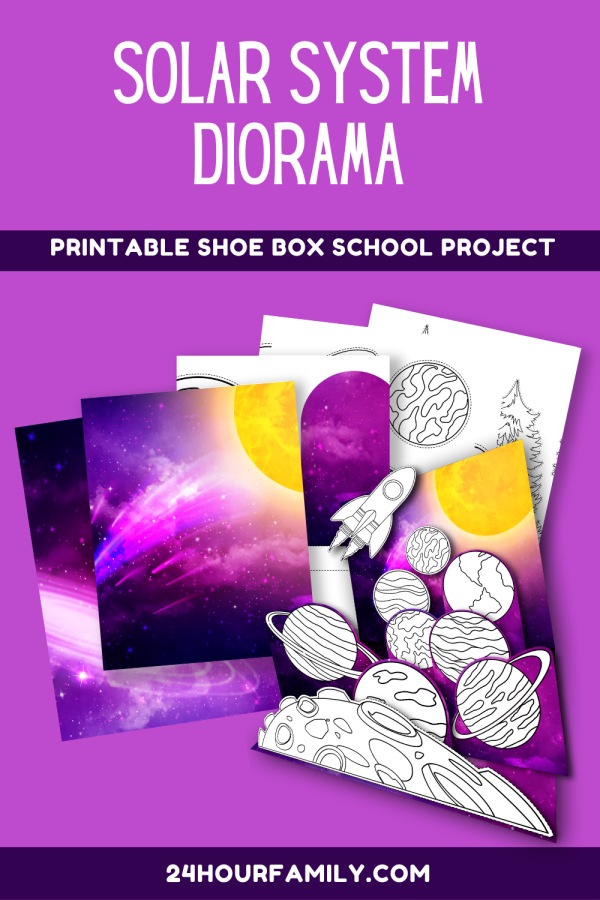 solar system diorama printable shoe box diorama
