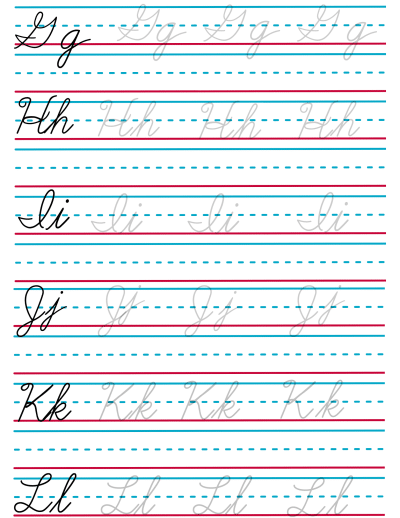 Cursive Alphabet Chart Printable (Free Template) - 24hourfamily.com