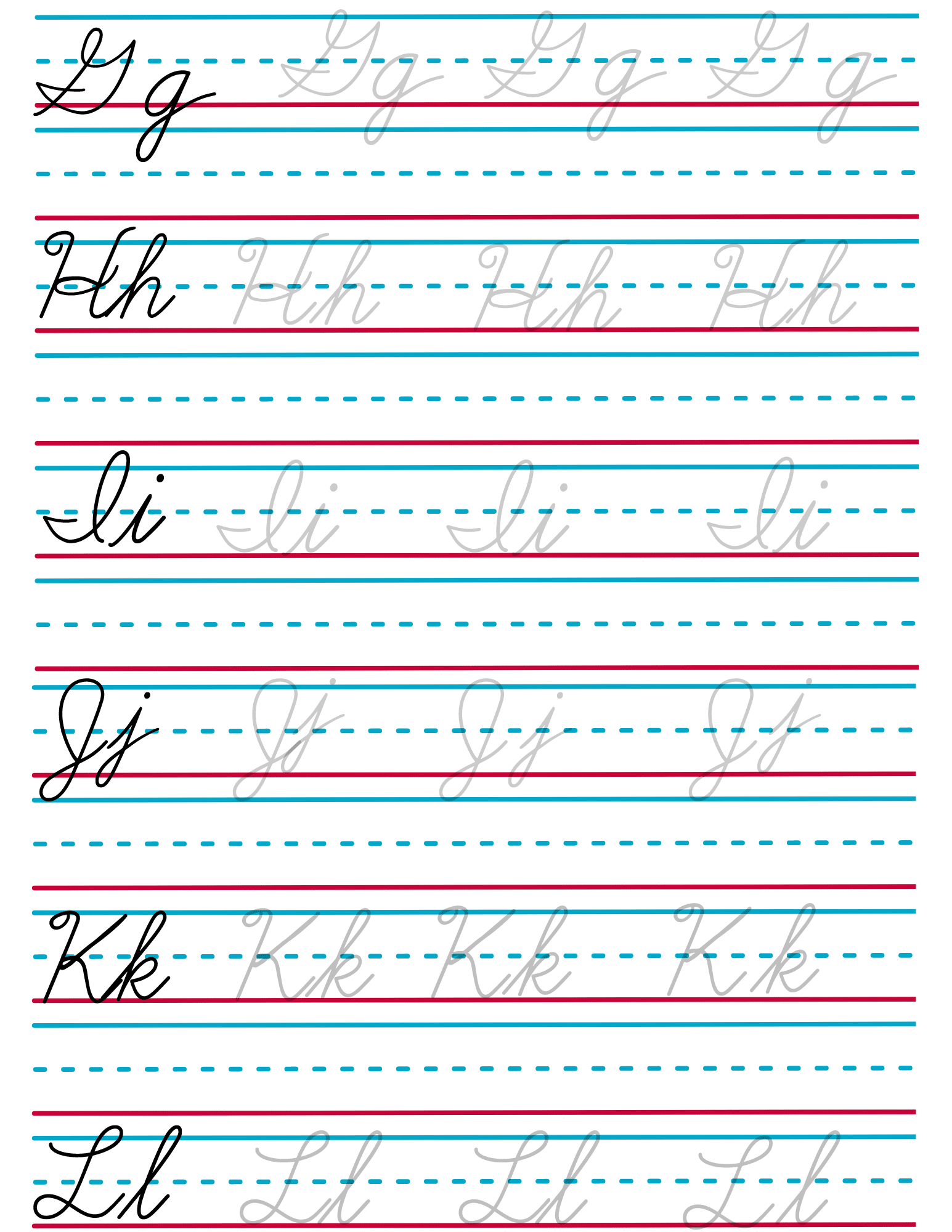 Cursive Alphabet Chart Printable (Free Template) - 24hourfamily.com