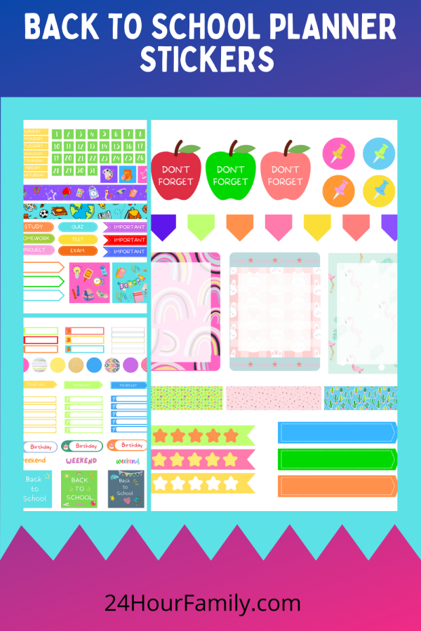 free printable back to school planner stickers