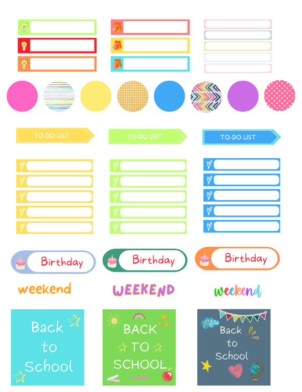 free daily checklist planner printable with free printable stickers