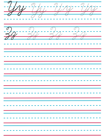 Cursive Alphabet Chart Printable (Free Template) - 24hourfamily.com