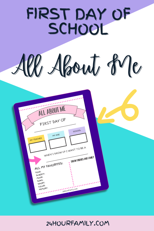 first day of school all about me pdf download