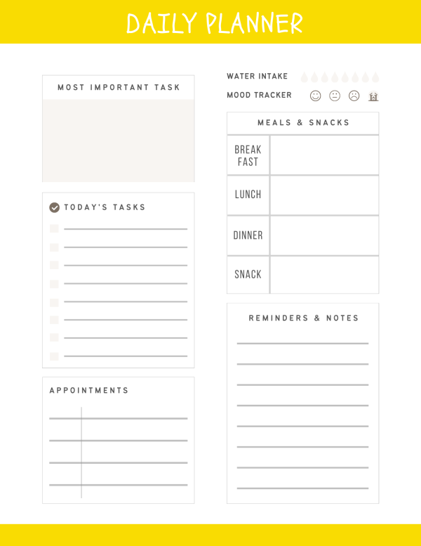 free printable daily planner pages
