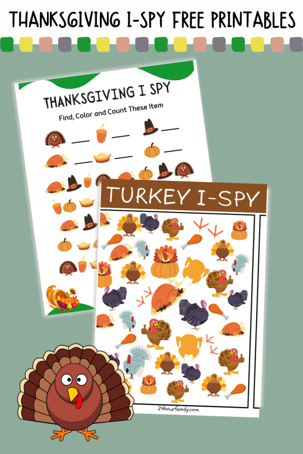 Turkey I spy free printable pdf