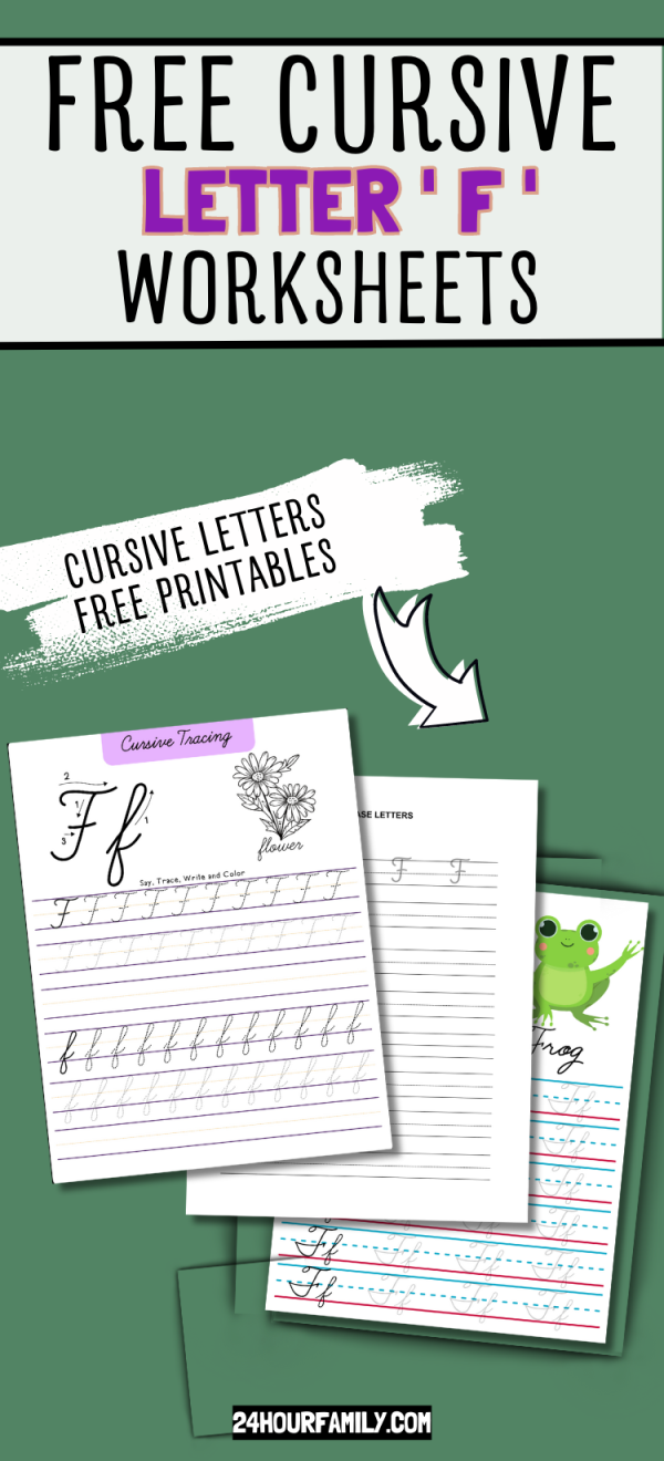 cursive letter f printable free worksheets