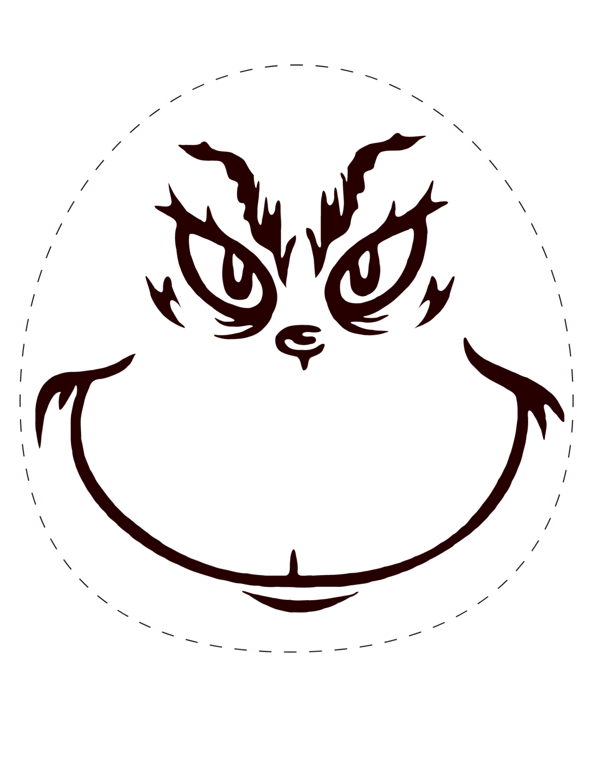 Grinch Pumpkin Carving Template (Free Printable) - 24hourfamily.com
