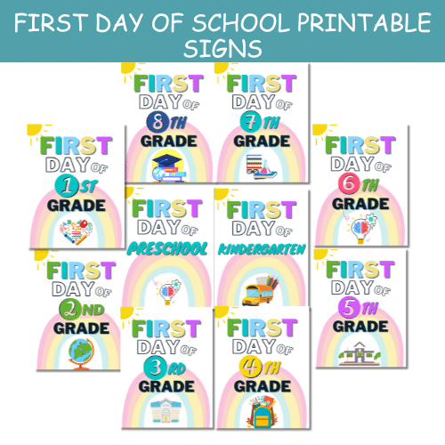 First Day of School Printable Signs for 2024
