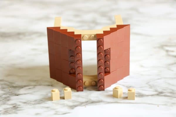 how to build a simple lego nativity scene with a lego manger, a lego stable to hold baby Jesus and a Lego baby Jesus