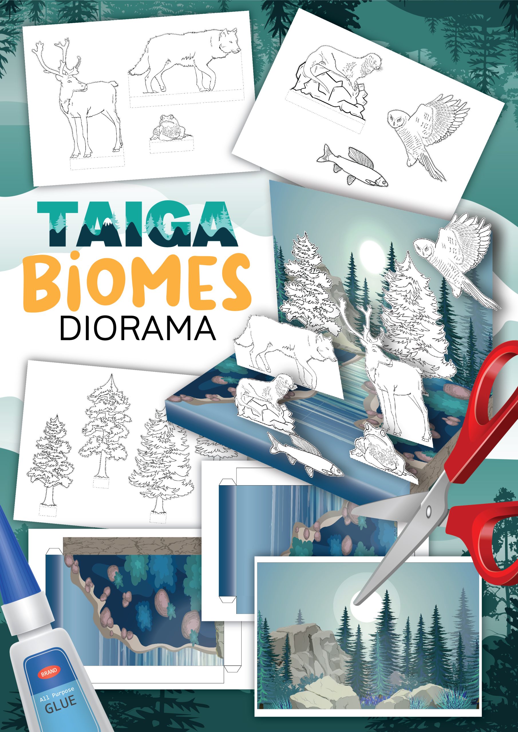 Learn About Taiga Biomes With This Printable Diorama