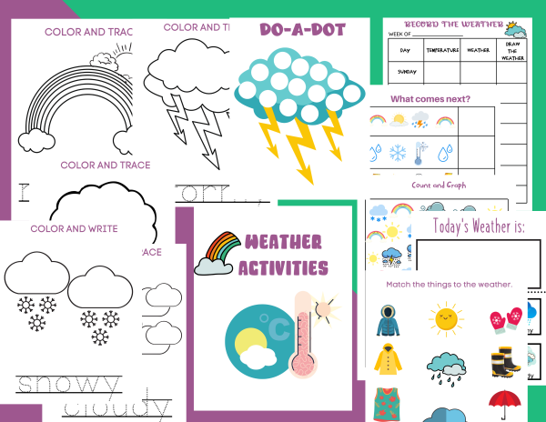 printable weather activities worksheets for kindergarten preschool