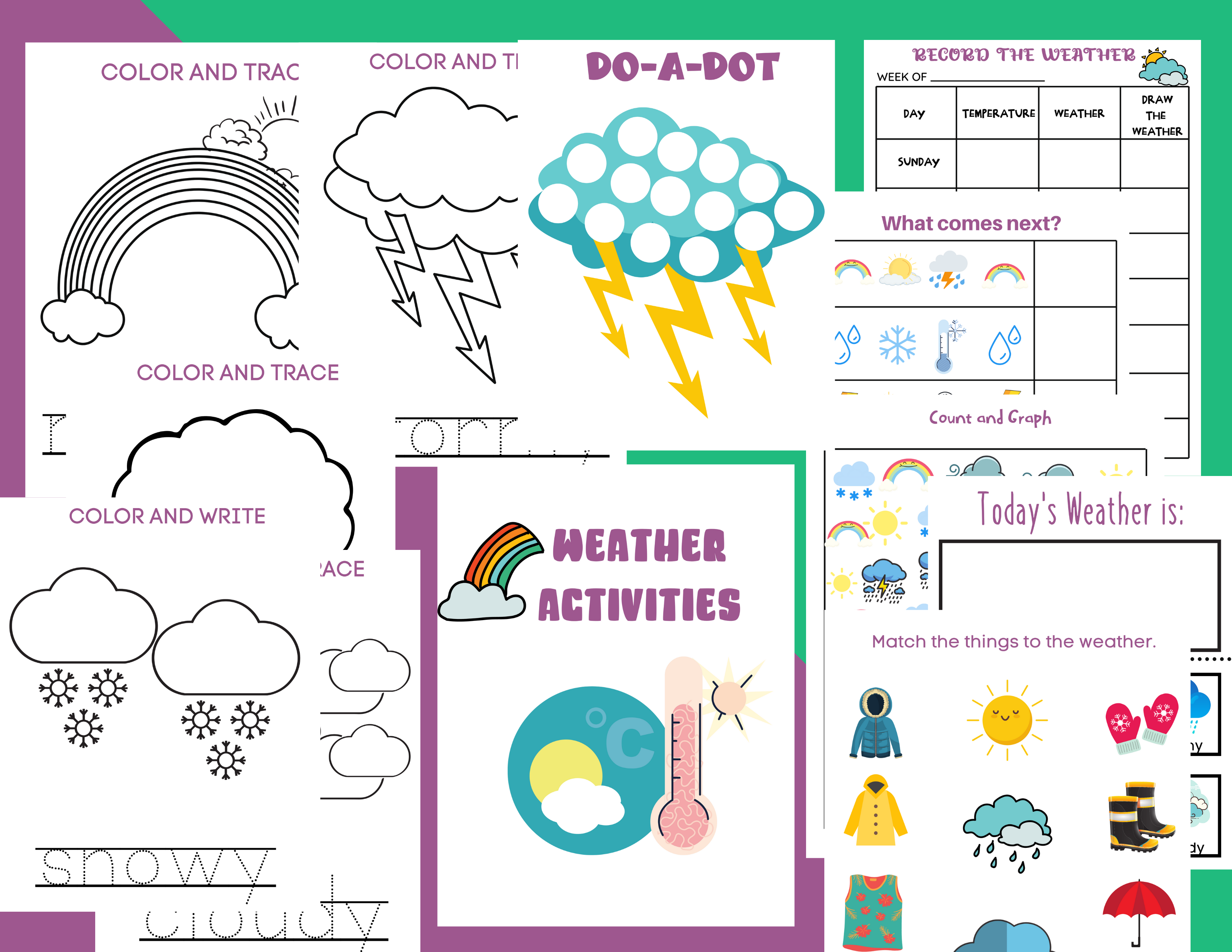 Printable Weather Worksheets for Kindergarten
