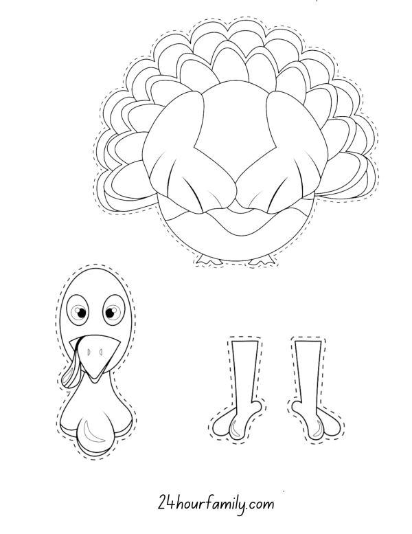 free printable build a turkey coloring page