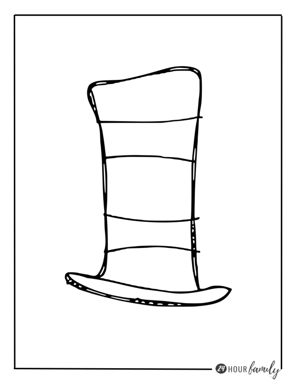 coloring pages of Dr. Seuss hat from cat in the hat