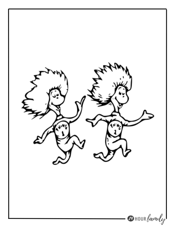 Thing 1 and thing 2 coloring pages 