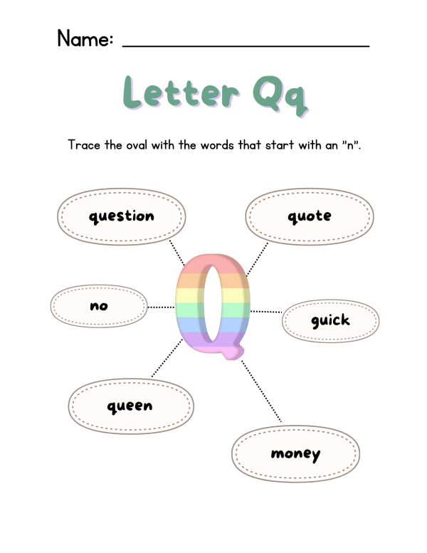 lowercase q craft letter q activity for preschool