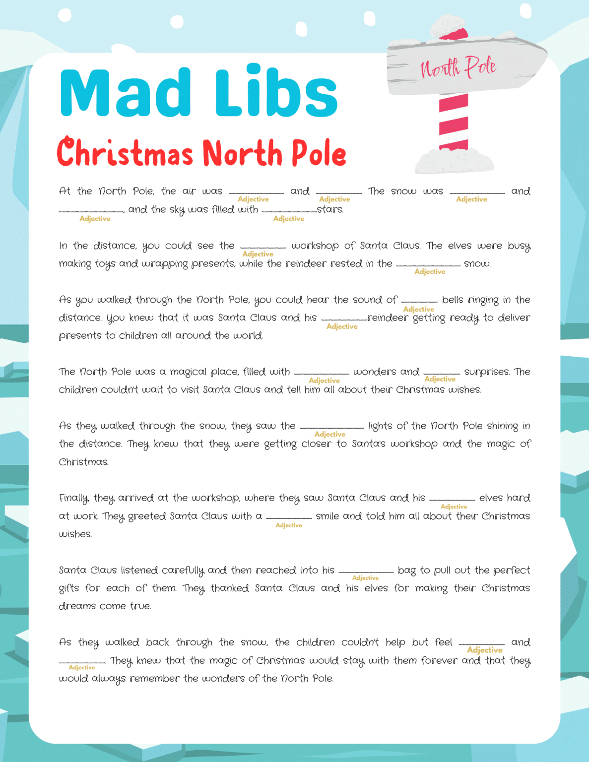 5 Christmas Mad Libs For Kids (Free Printables) - 24hourfamily.com
