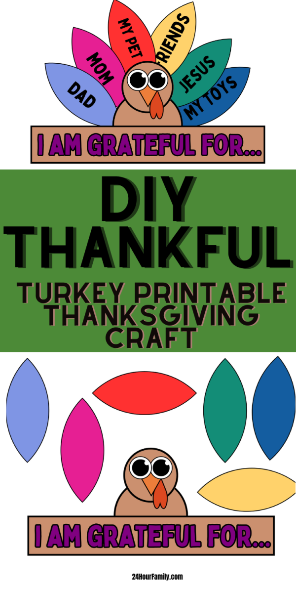 DIY Thankful Turkey printable thanksgiving craft
