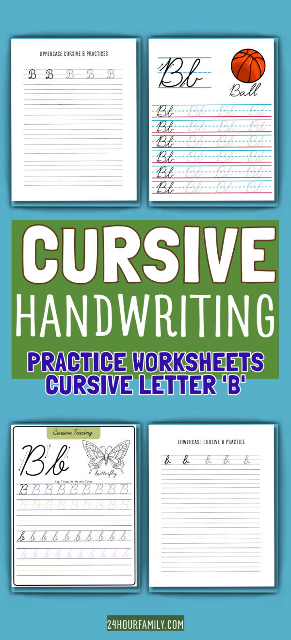 B in cursive practice sheets
